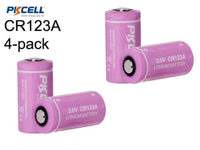 CR123A 4-pack Lithium batteri CR 123A 3V PKCell batteri LR123