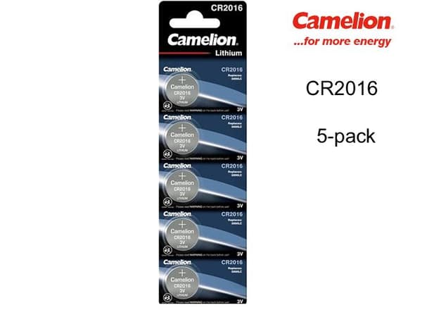 CR2016 5-pack Lithium batterier CR 2016 3V PKCell batteri