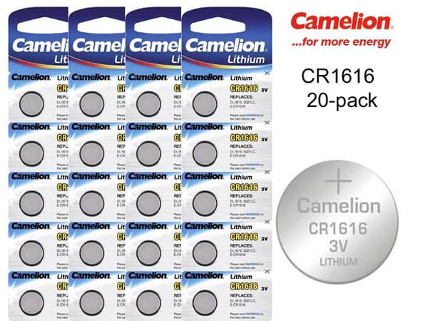 CR1616 20-pack Lithium batterier Camelion CR 1616 3V batteri
