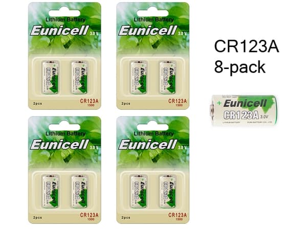 CR123A 8-pack Lithium batteri CR 123A 3V batteri LR123