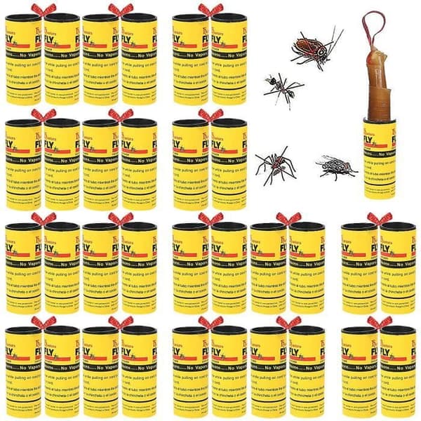 32 stycken flugfångarpapper, flugpappersrullar, klibbigt flugpapper, flugpappersremsor, myggfångare [~190]