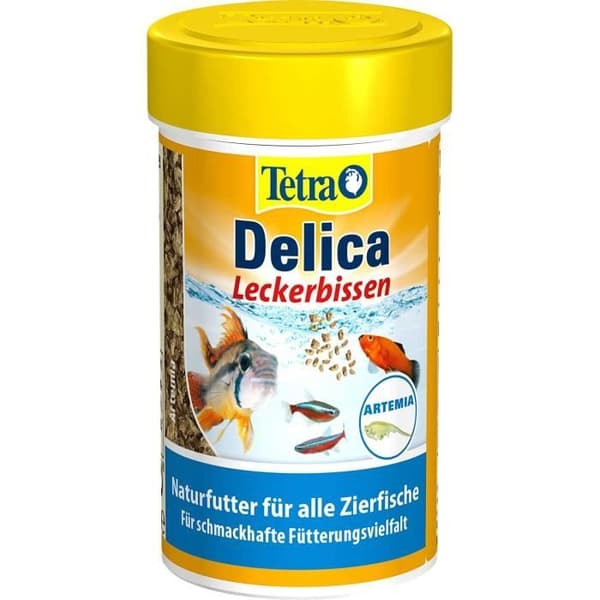 Tetra delica Naturel Fiskmat för Sällskapsfiskar, Krill Daphnia Vattenloppor Artemia Blodmaskar 12 Olika Beten