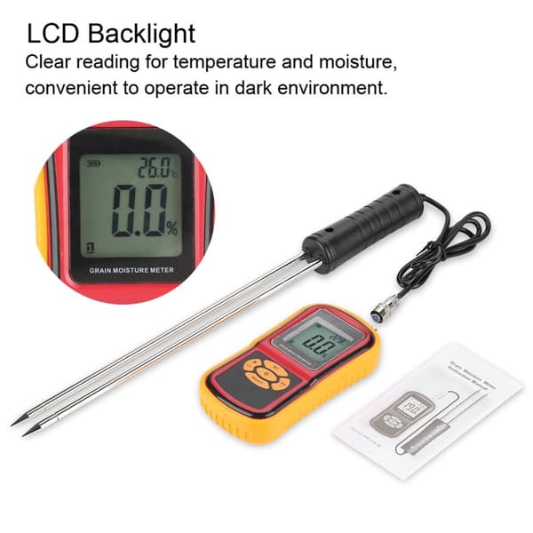 Kornfuktighetsmätare, Digital LCD-display, Bärbar design, Noggrann temperaturmätning