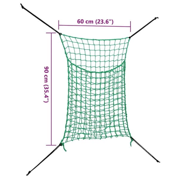 vidaXL Høynett 2 stk rektangulær grønn 90x60 cm PP