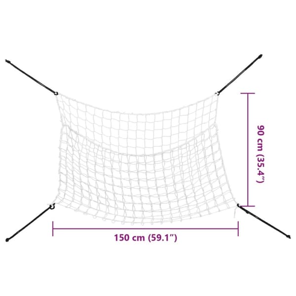 vidaXL hønet 2 stk. 150x90 cm PP rektangulær hvid