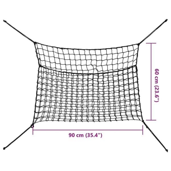 vidaXL Heinäverkot 2 kpl suorakulmainen musta 90x60 cm PP