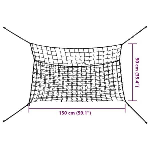 vidaXL Heinäverkot 2 kpl suorakulmainen musta 150x90 cm PP