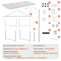 Miniatyrbild 1 av 2: Get- och fårställning, justerbar höjd 21" till 33", robust järnkonstruction,vit 51x23 tum
