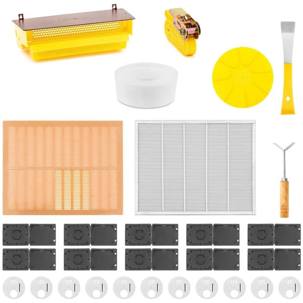 Wiesenfield - Biodling-startpaket - 28 delars - Kupkniv - Spännrem - Pollenfälla - Spärrgaller - Insektsfälla