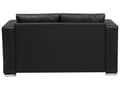 Miniatyrbild 9 av 11: Soffgrupp 3+2+1 Svart Läder Kromade ben 3-sits Loveseat Modern Vardagsrum