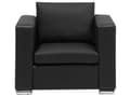 Miniatyrbild 10 av 11: Soffgrupp 3+2+1 Svart Läder Kromade ben 3-sits Loveseat Modern Vardagsrum