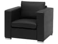 Miniatyrbild 11 av 11: Soffgrupp 3+2+1 Svart Läder Kromade ben 3-sits Loveseat Modern Vardagsrum