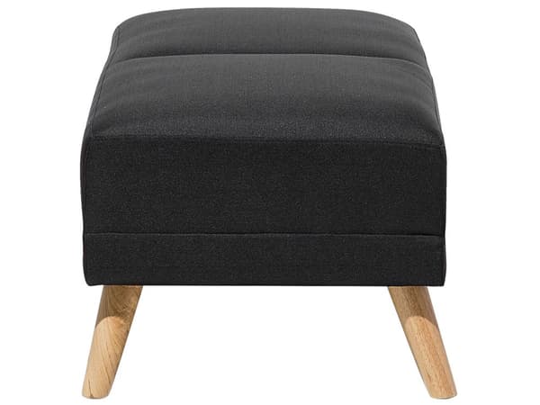 Soffgrupp Svart Tyg 3 + 2 + 1 sits Fotpall Sovfunktion Retro Vardagsrum