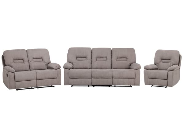 Vardagsrumsset 3-sits 2-sits Fåtölj Taupe Beige Fällbar Manuellt Justerbar Rygg och Fotstöd