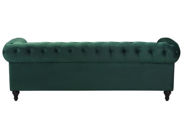 Sohvaryhmä vihreä neljälle samettiverhoilu chesterfield sohva nojatuoli