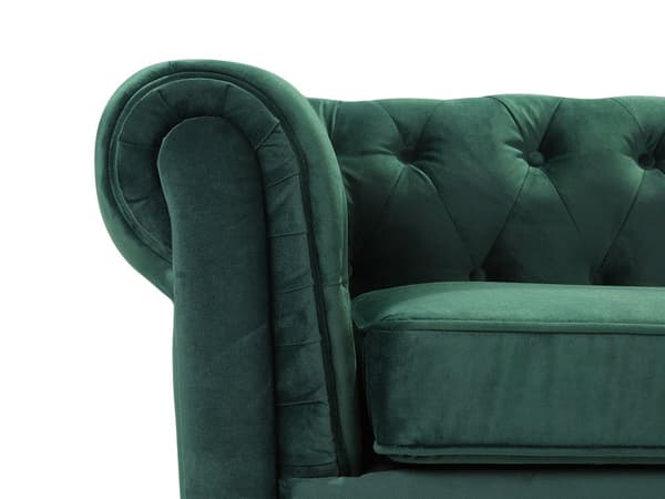 Sohvaryhmä vihreä neljälle samettiverhoilu chesterfield sohva nojatuoli