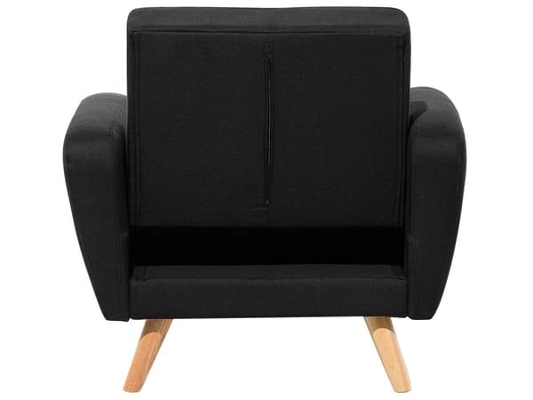 Stuesæt Sort Stof 3 + 2 + 1 Personer fodskammel Sovefunktion Retro Stil