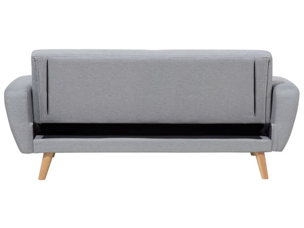 Stuesæt Grå Stof 3 + 2 + 1 Personer Fodskammel Sovefunktion Retro Stil