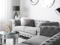 Miniatyrbillede 5 af 11: Sofasæt grå 3 + 2 chesterfield quiltet glamour