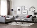 Miniatyrbillede 2 af 11: Sofasæt grå 3 + 2 chesterfield quiltet glamour