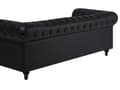 Miniatyrbillede 10 af 11: Chesterfield Sofasæt Sort Læder med Sorte Træben 4 Personers Bredt Tyk Polstret Knap Tuftet Venetiansk Barok stil Stue Moderne Dekoration