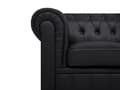 Miniatyrbillede 11 af 11: Chesterfield Sofasæt Sort Læder med Sorte Træben 4 Personers Bredt Tyk Polstret Knap Tuftet Venetiansk Barok stil Stue Moderne Dekoration