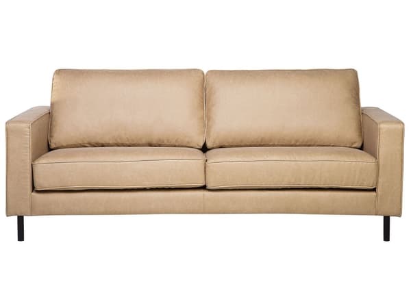 Sohvaryhmä beige keinonahka verhoiltu metallijalat neljälle tyynyt tarranauhalla moderni tyyli