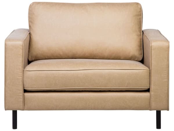Sohvaryhmä beige keinonahka verhoiltu metallijalat neljälle tyynyt tarranauhalla moderni tyyli