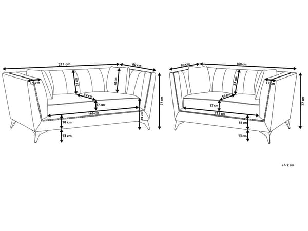 2 + 3-sits Soffgrupp Blå Tufting
