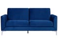 Miniatyrbillede 4 af 11: Sofagruppe Blå Velour Stof og Sølv Krom Metalben 6 Personers Dekorativ Blød Polstret Dyb Sofa Møbel Klassisk Retro Moderne Stil Stue Tilbehør