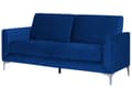 Miniatyrbillede 5 af 11: Sofagruppe Blå Velour Stof og Sølv Krom Metalben 6 Personers Dekorativ Blød Polstret Dyb Sofa Møbel Klassisk Retro Moderne Stil Stue Tilbehør