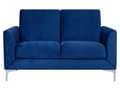 Miniatyrbillede 7 af 11: Sofagruppe Blå Velour Stof og Sølv Krom Metalben 6 Personers Dekorativ Blød Polstret Dyb Sofa Møbel Klassisk Retro Moderne Stil Stue Tilbehør