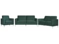 Miniatyrbillede 1 af 11: Sofagruppe Grøn Velour Stof og Sølv Krom Metalben 6 Personers Dekorativ Blød Polstret Dyb Sofa Møbel Klassisk Retro Moderne Stil Stue Tilbehør
