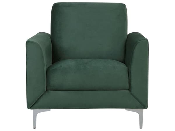 Sohvaryhmä tummanvihreä sametti verhoiltu hopeat metallijalat kuudelle 2x sohva nojatuoli moderni glamour tyyli