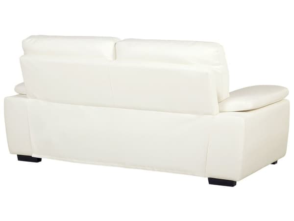 Et 3 + 2 sofasæt beige øko-læder træben klassisk stil