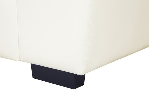 Et 3 + 2 sofasæt beige øko-læder træben klassisk stil