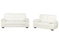 Miniatyrbillede 1 af 11: Et 3 + 2 sofasæt beige øko-læder træben klassisk stil