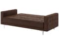 Miniatyrbild 7 av 11: Vardagsrumsset 3-sits Bäddsoffa Brun Konstläder Tuftad 2 Fällbara Fåtöljer Modern