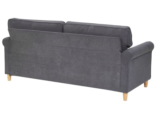 Sofagruppe Grå Velour Lyst Gummitræ 3 Personers 2 Personers Klassisk Retro Sofa med Rygpuder Design Koniske Ben Skandinavisk Minimalistisk