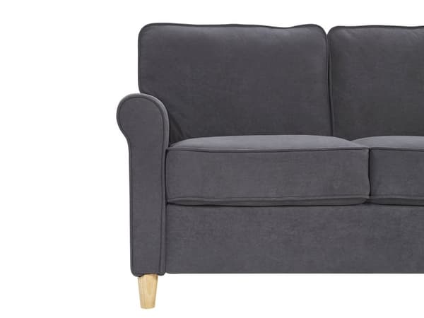 Sofagruppe Grå Velour Lyst Gummitræ 3 Personers 2 Personers Klassisk Retro Sofa med Rygpuder Design Koniske Ben Skandinavisk Minimalistisk
