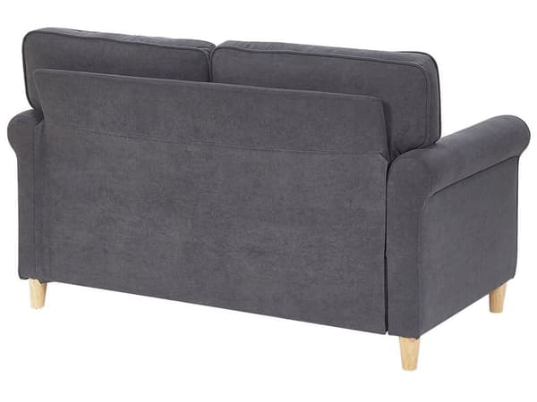 2 + 3-sits Soffgrupp Grå Sammet Träram Fjädersäte Vardagsrum