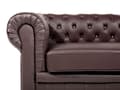 Miniatyrbillede 7 af 11: Chesterfield Sofasæt Brun Ægte Læder Sorte Træben 4 Personers Bredt Tyk Polstret Knap Tuftet Lænestol Venetiansk Barok stil Stue Dekoration