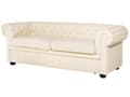 Miniatyrbillede 5 af 11: Chesterfield Sofasæt Beige Ægte Læder Sorte Træben 4 Personers Bredt Tyk Polstret Knap Tuftet Lænestol Venetiansk Barok stil Stue Dekoration