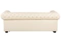 Miniatyrbillede 6 af 11: Chesterfield Sofasæt Beige Ægte Læder Sorte Træben 4 Personers Bredt Tyk Polstret Knap Tuftet Lænestol Venetiansk Barok stil Stue Dekoration