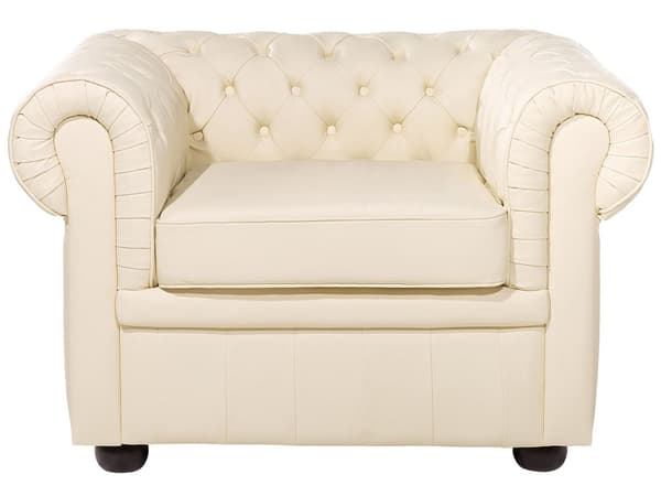 Chesterfield Sofasæt Beige Ægte Læder Sorte Træben 4 Personers Bredt Tyk Polstret Knap Tuftet Lænestol Venetiansk Barok stil Stue Dekoration