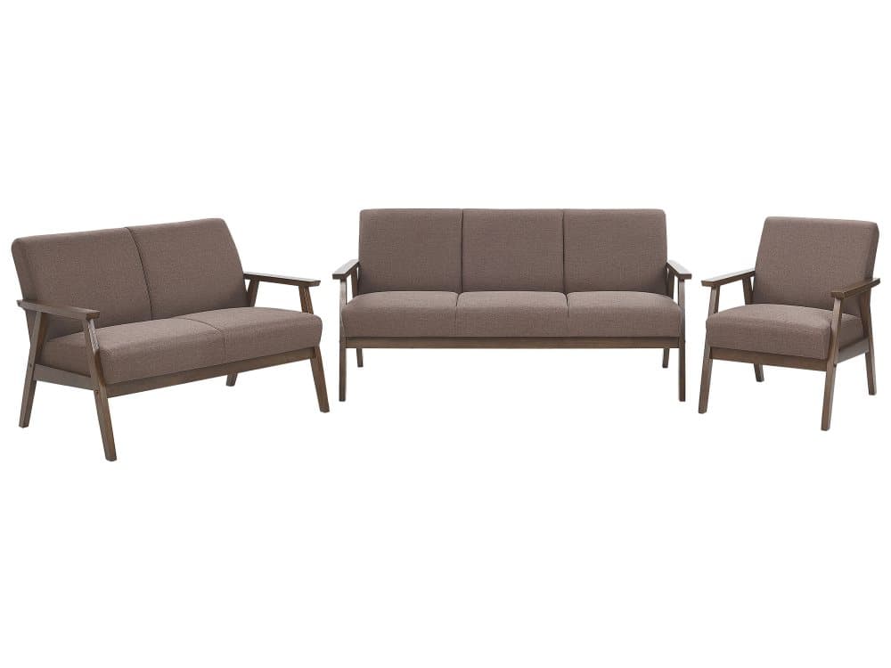 Soffgrupp 5-sits + fåtölj brun ASNES