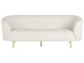 Miniatyrbillede 5 af 11: Sofasæt Hvid Polyester og Guld Jern 3 Pers 2 Pers Plyssofa Blød Fluffy Boucle Lænestol Stue Inspiration Tilbehør Buet Ryglæn Design