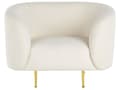 Miniatyrbillede 11 af 11: Sofasæt Hvid Polyester og Guld Jern 3 Pers 2 Pers Plyssofa Blød Fluffy Boucle Lænestol Stue Inspiration Tilbehør Buet Ryglæn Design