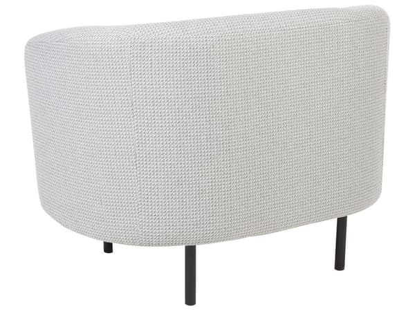 Soffgrupp Svart och Vit Boucle Tyg Mjuk Nubby Svarta Ben Retro Glam Art Decor Style