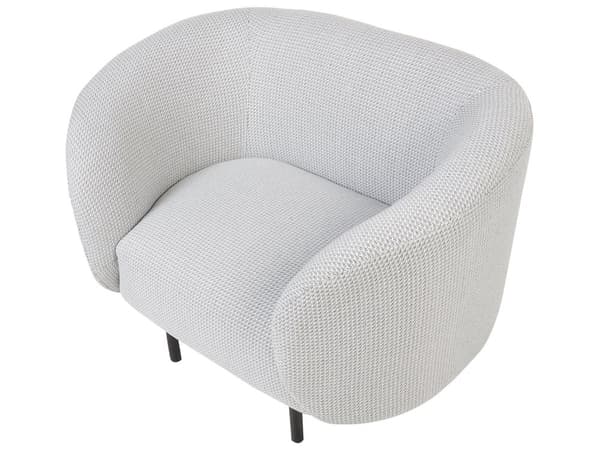 Soffgrupp Svart och Vit Boucle Tyg Mjuk Nubby Svarta Ben Retro Glam Art Decor Style